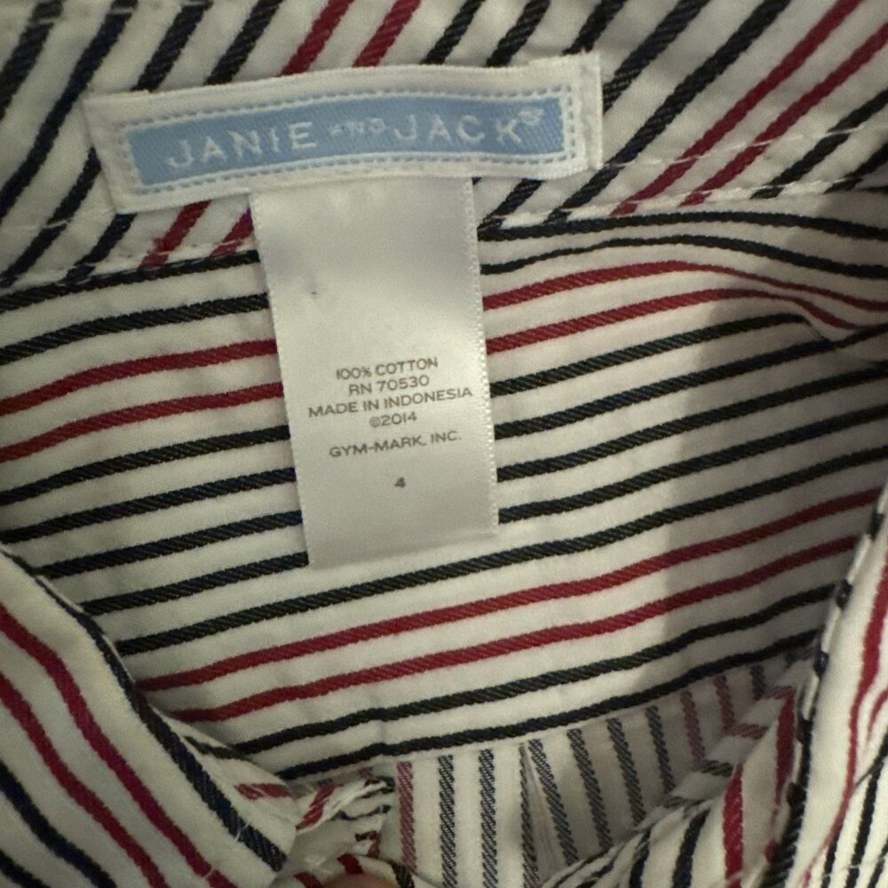 NWOT Janie And Jack Boys Striped Shirt Top Sz 4